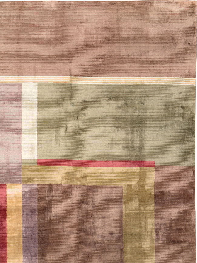 Contemporary Indian Art Deco Style Large Room Size Carpet, No.31079 - Gss