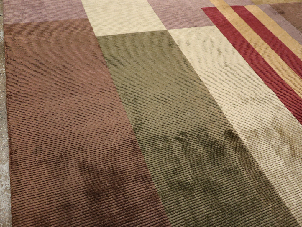 Contemporary Indian Art Deco Style Large Room Size Carpet, No.31079 - Gss