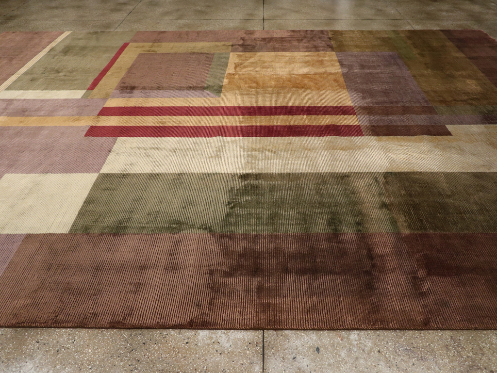 Contemporary Indian Art Deco Style Large Room Size Carpet, No.31079 - Gss