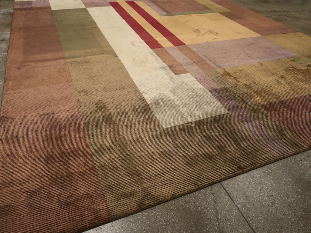Contemporary Indian Art Deco Style Large Room Size Carpet, No.31079 - Gss