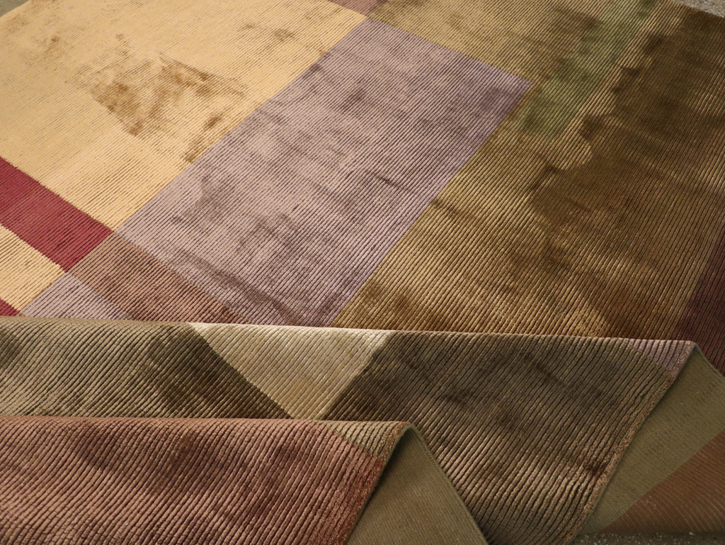 Contemporary Indian Art Deco Style Large Room Size Carpet, No.31079 - Gss