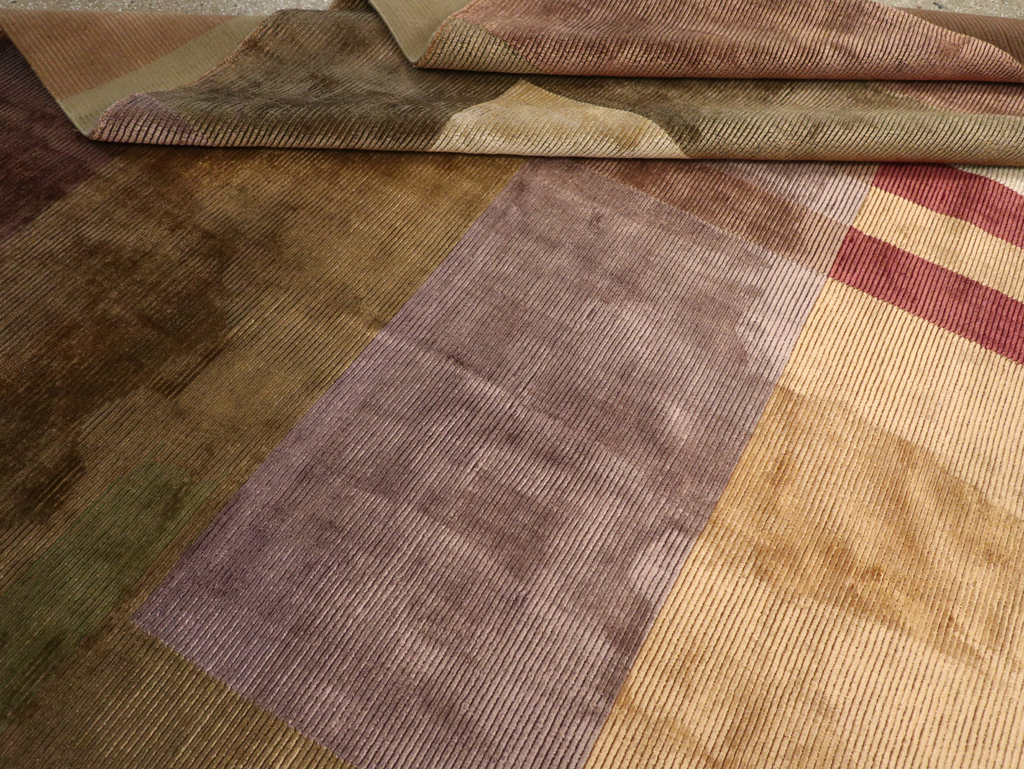 Contemporary Indian Art Deco Style Large Room Size Carpet, No.31079 - Gss