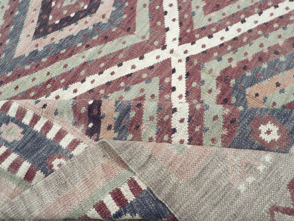 Modern Turkish Flatweave Kilim Room Size Carpet, No.31080 - Gss