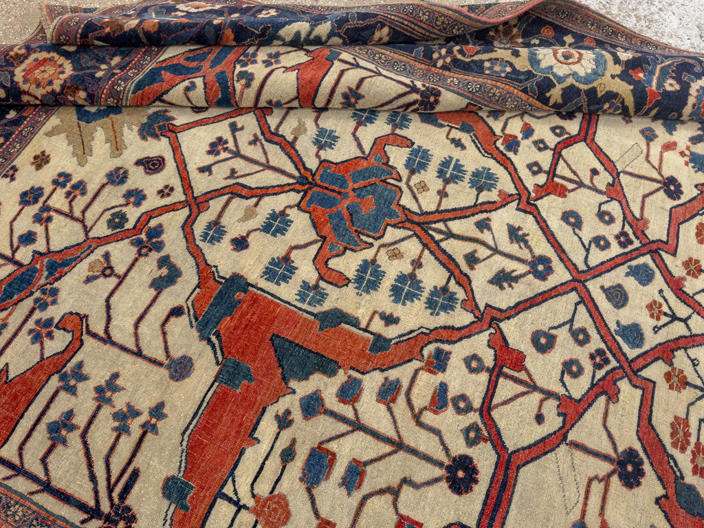 Antique Persian Bidjar Room Size Carpet, No.31081 - Gss