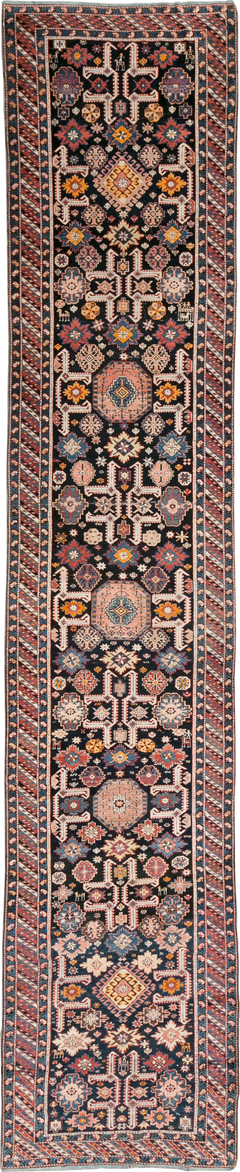 Antique Caucasian Perpedil Long Runner, No.31083 - Gss