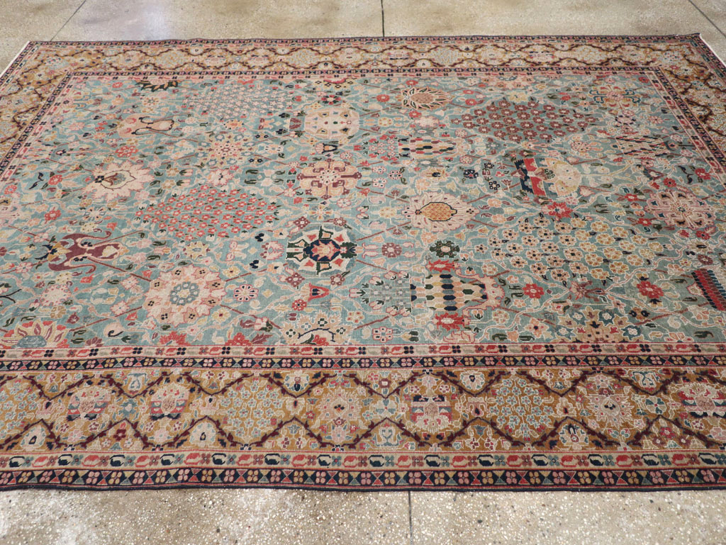 Vintage Persian Tabriz Small Room Size Carpet, No.31084 - Gss
