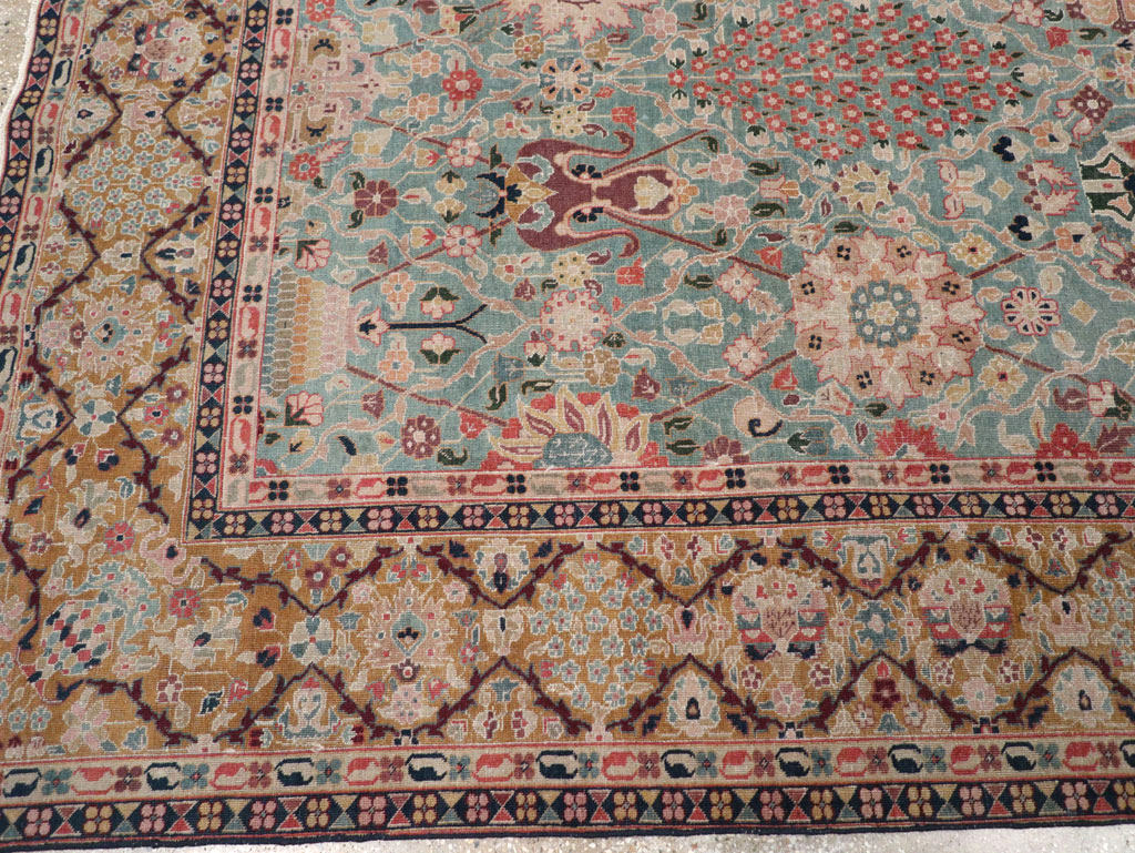 Vintage Persian Tabriz Small Room Size Carpet, No.31084 - Gss