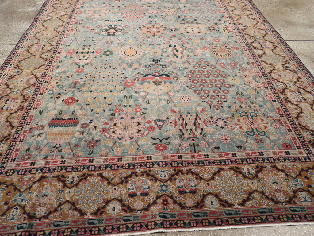 Vintage Persian Tabriz Small Room Size Carpet, No.31084 - Gss