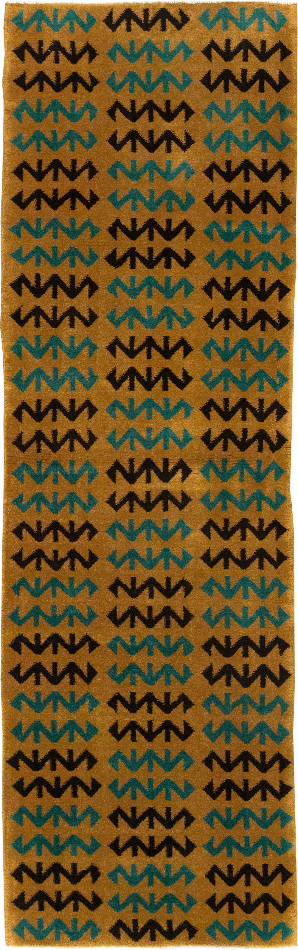 Vintage Turkish Art Deco Style Small Runner, No.31113 - Gss