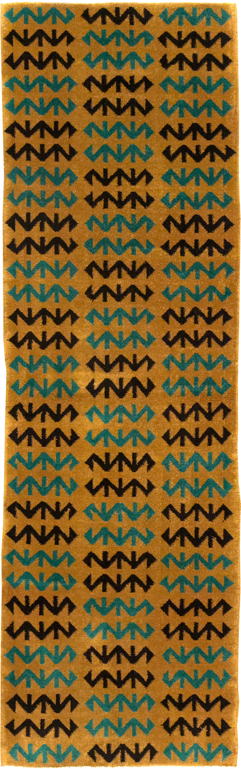 Vintage Turkish Art Deco Style Small Runner, No.31113 - Gss