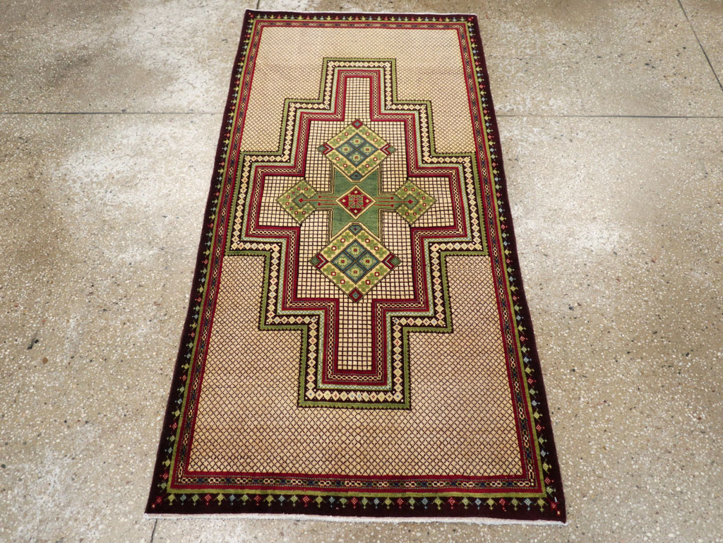 Vintage Persian Mashad Throw Rug, No.31118 - Gss