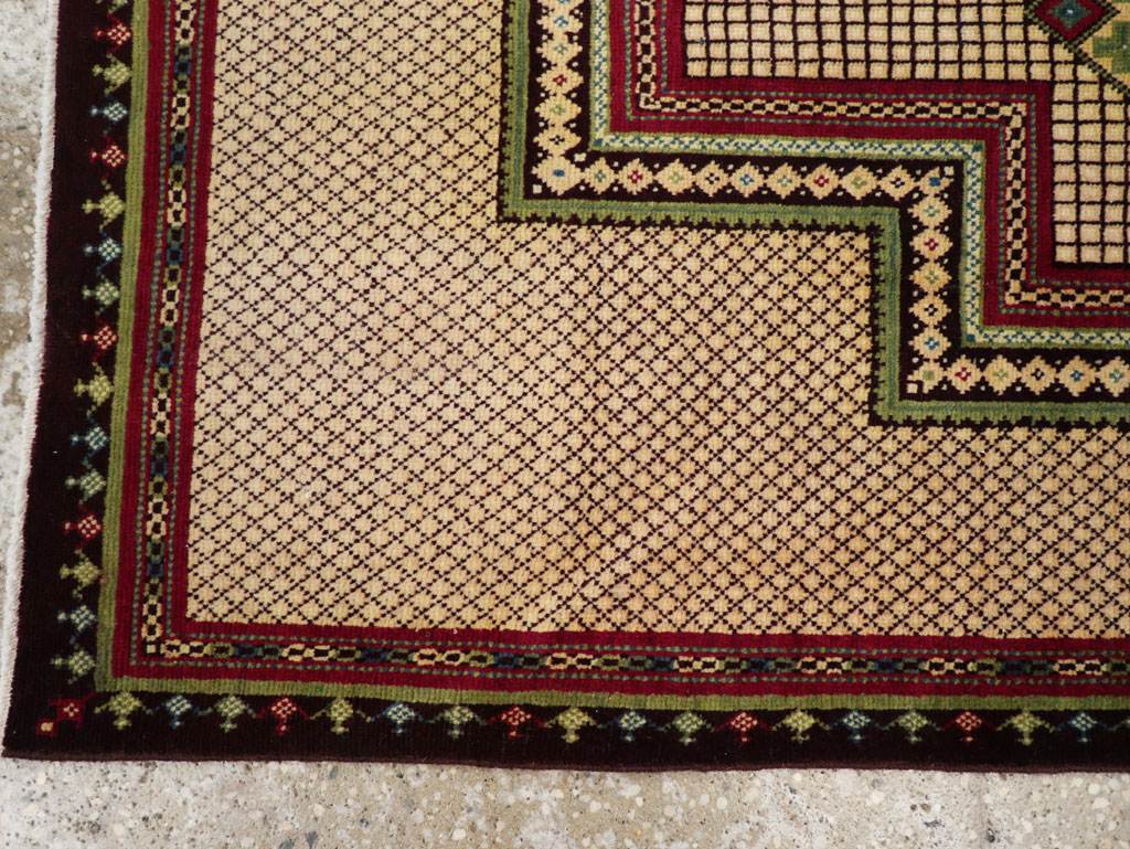 Vintage Persian Mashad Throw Rug, No.31118 - Gss