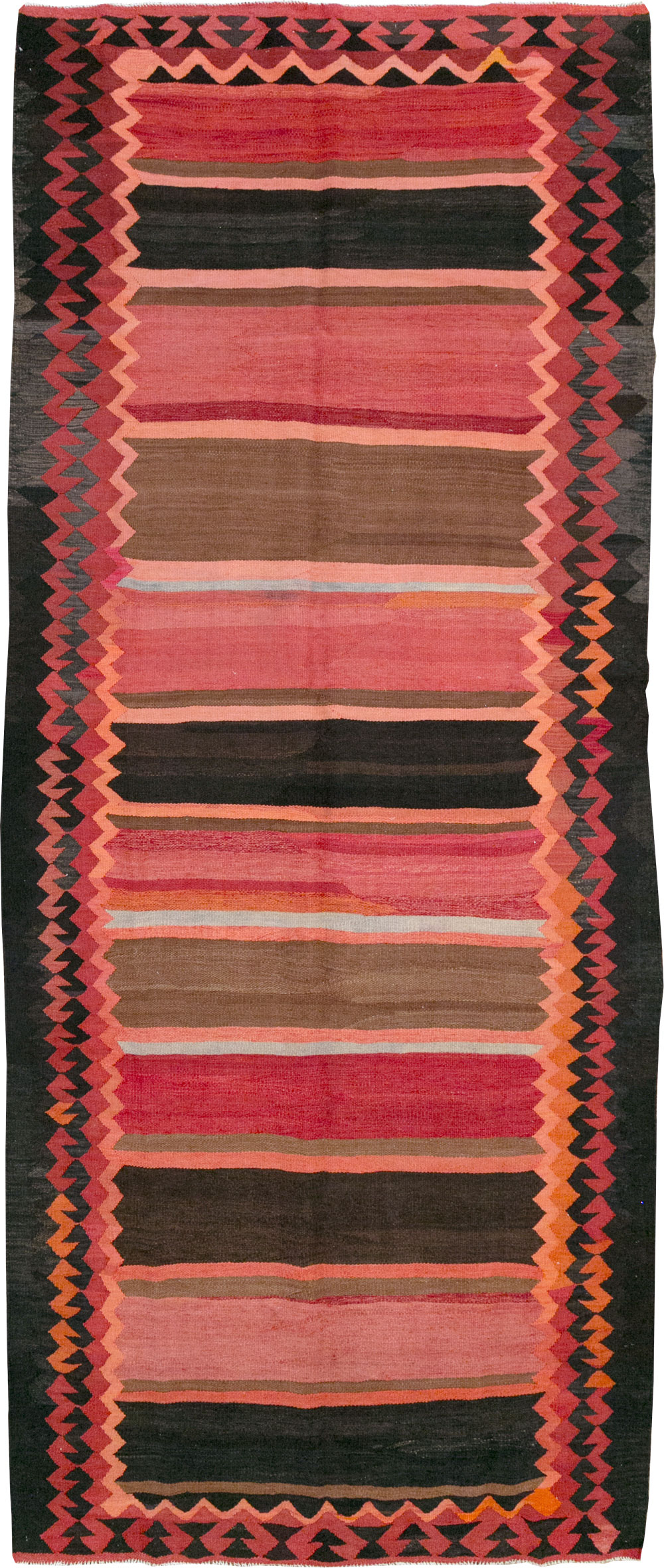 Vintage Persian Flatweave Kilim Gallery Carpet, No.31121 - Gss