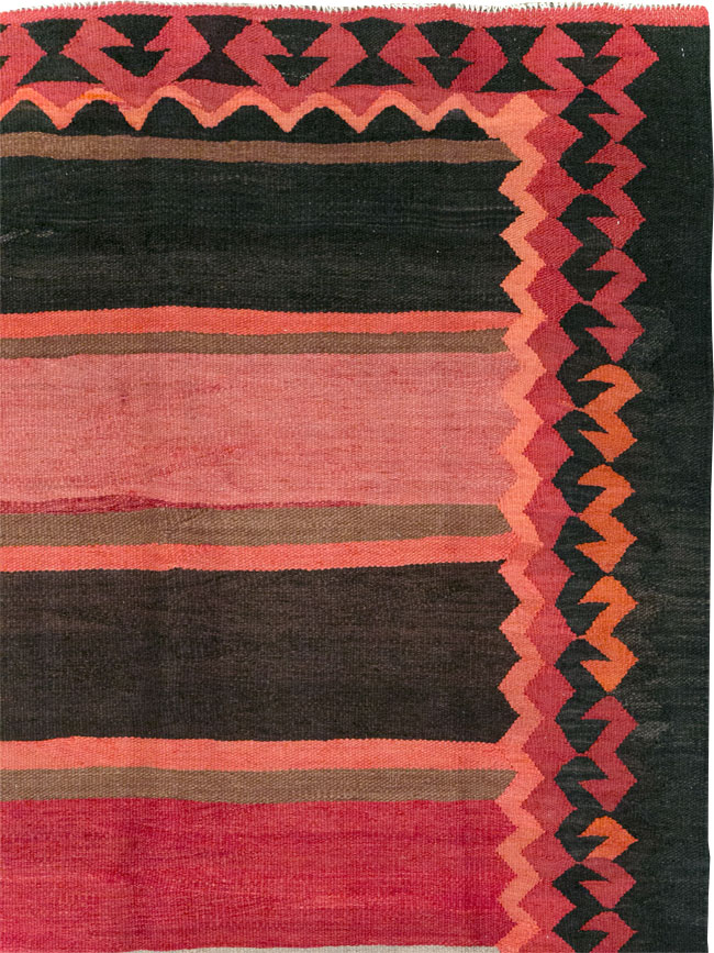 Vintage Persian Flatweave Kilim Gallery Carpet, No.31121 - Gss