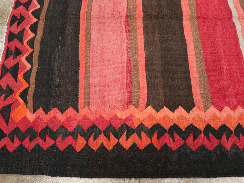 Vintage Persian Flatweave Kilim Gallery Carpet, No.31121 - Gss