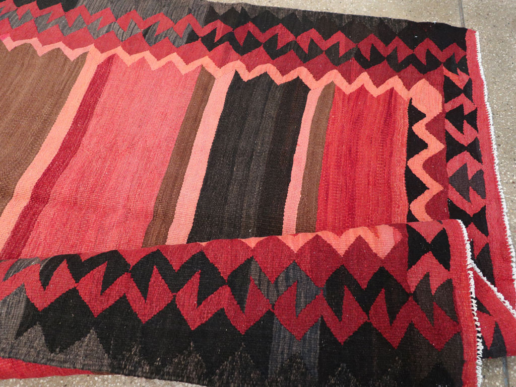 Vintage Persian Flatweave Kilim Gallery Carpet, No.31121 - Gss