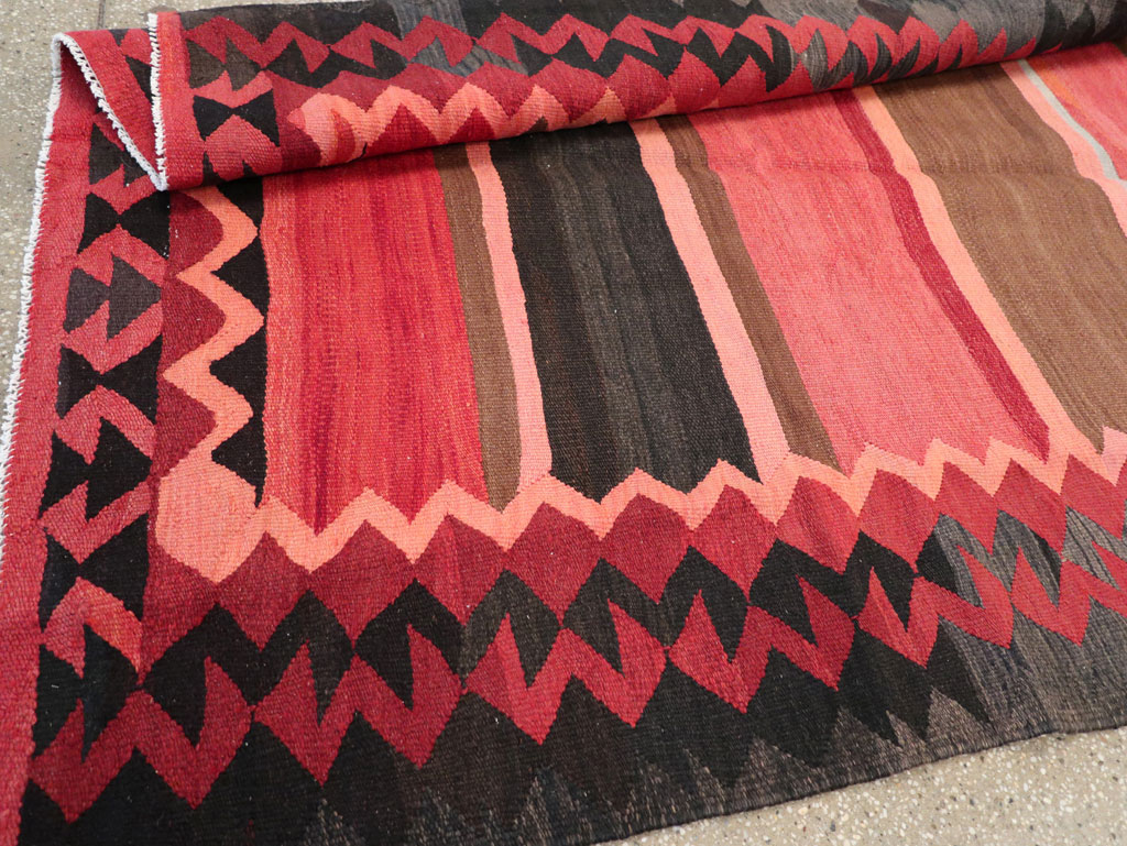 Vintage Persian Flatweave Kilim Gallery Carpet, No.31121 - Gss