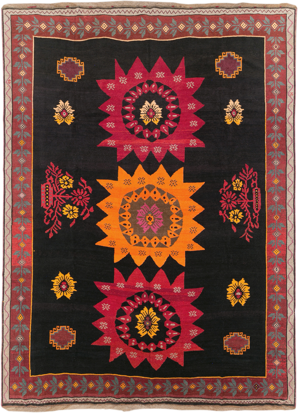 Vintage Turkish Anatolian Large Tribal Room Size Carpet, No.31139 - Gss