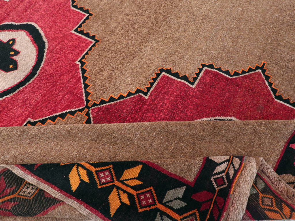 Vintage Turkish Anatolian Tribal Room Size Carpet, No.31141 - Gss