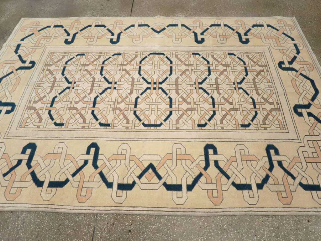 Vintage Turkish Anatolian Art Deco Style Accent Rug, No.31142 - Gss