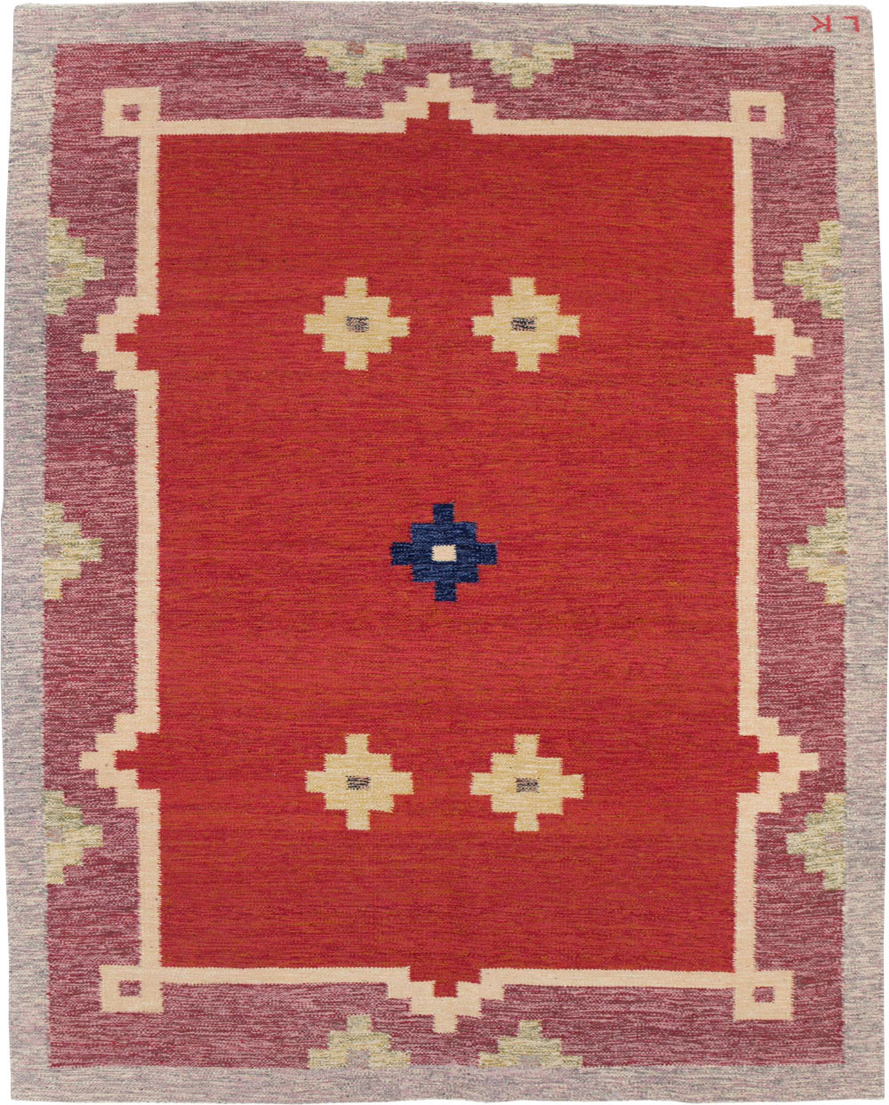 Vintage Swedish Flatweave Kilim Room Size Carpet, No.31149 - Gss