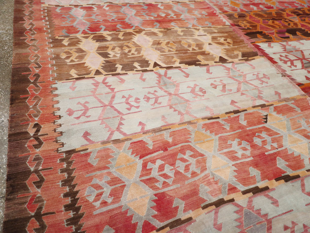 Vintage Turkish Flatweave Kilim Room Size Carpet, No.31152 - Gss