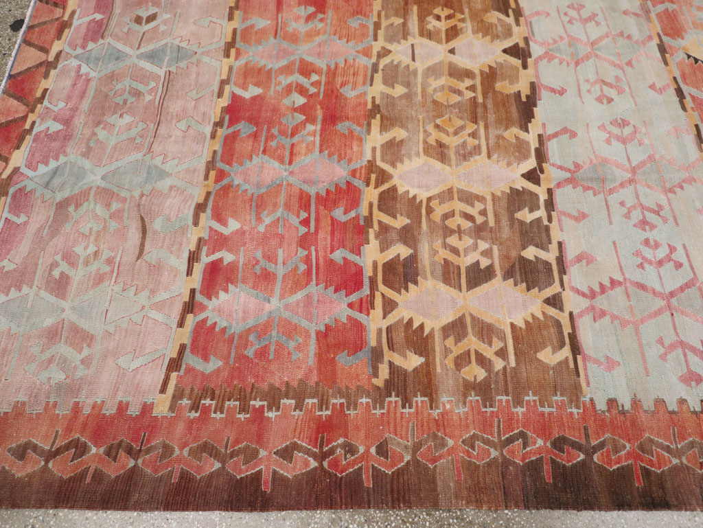 Vintage Turkish Flatweave Kilim Room Size Carpet, No.31152 - Gss