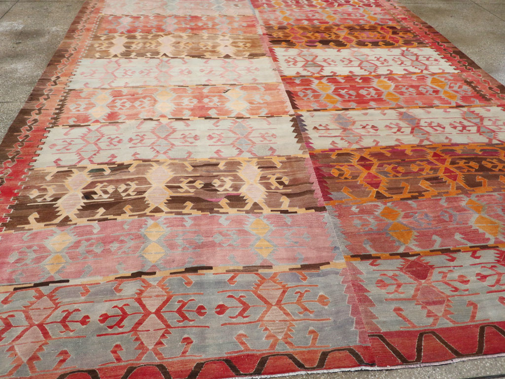 Vintage Turkish Flatweave Kilim Room Size Carpet, No.31152 - Gss