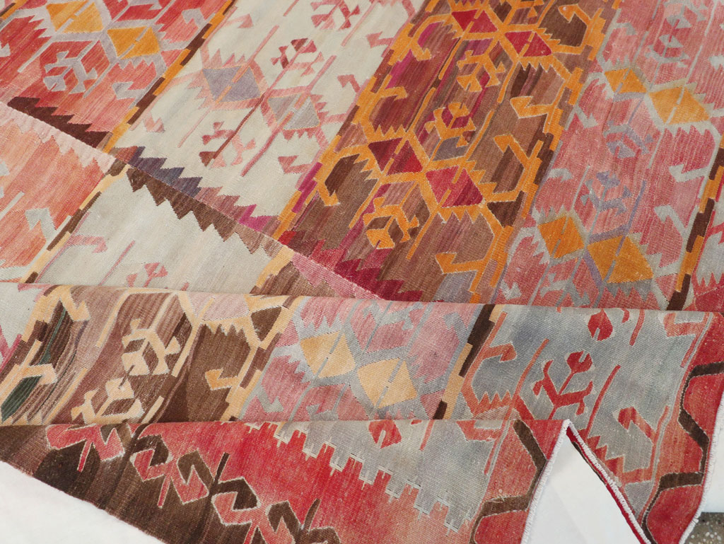 Vintage Turkish Flatweave Kilim Room Size Carpet, No.31152 - Gss