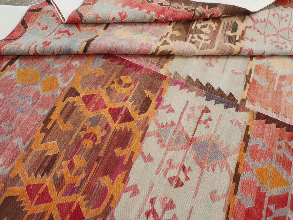 Vintage Turkish Flatweave Kilim Room Size Carpet, No.31152 - Gss