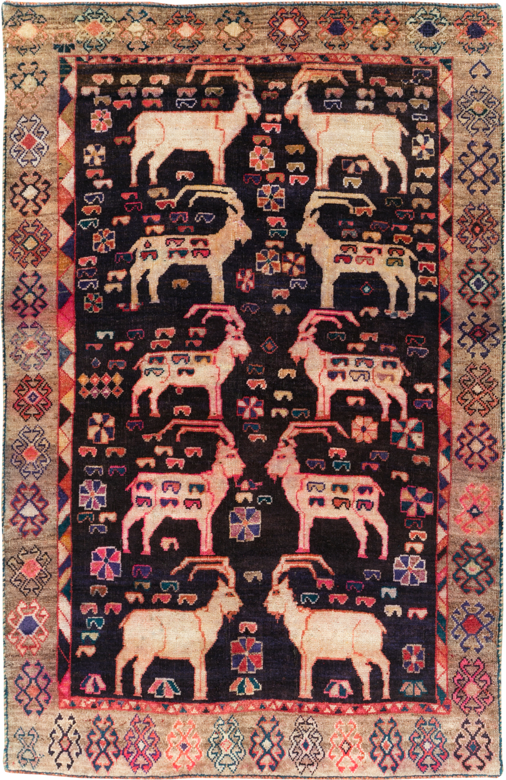 Vintage Pictorial Persian Shiraz Rug, No.31154 - Gss
