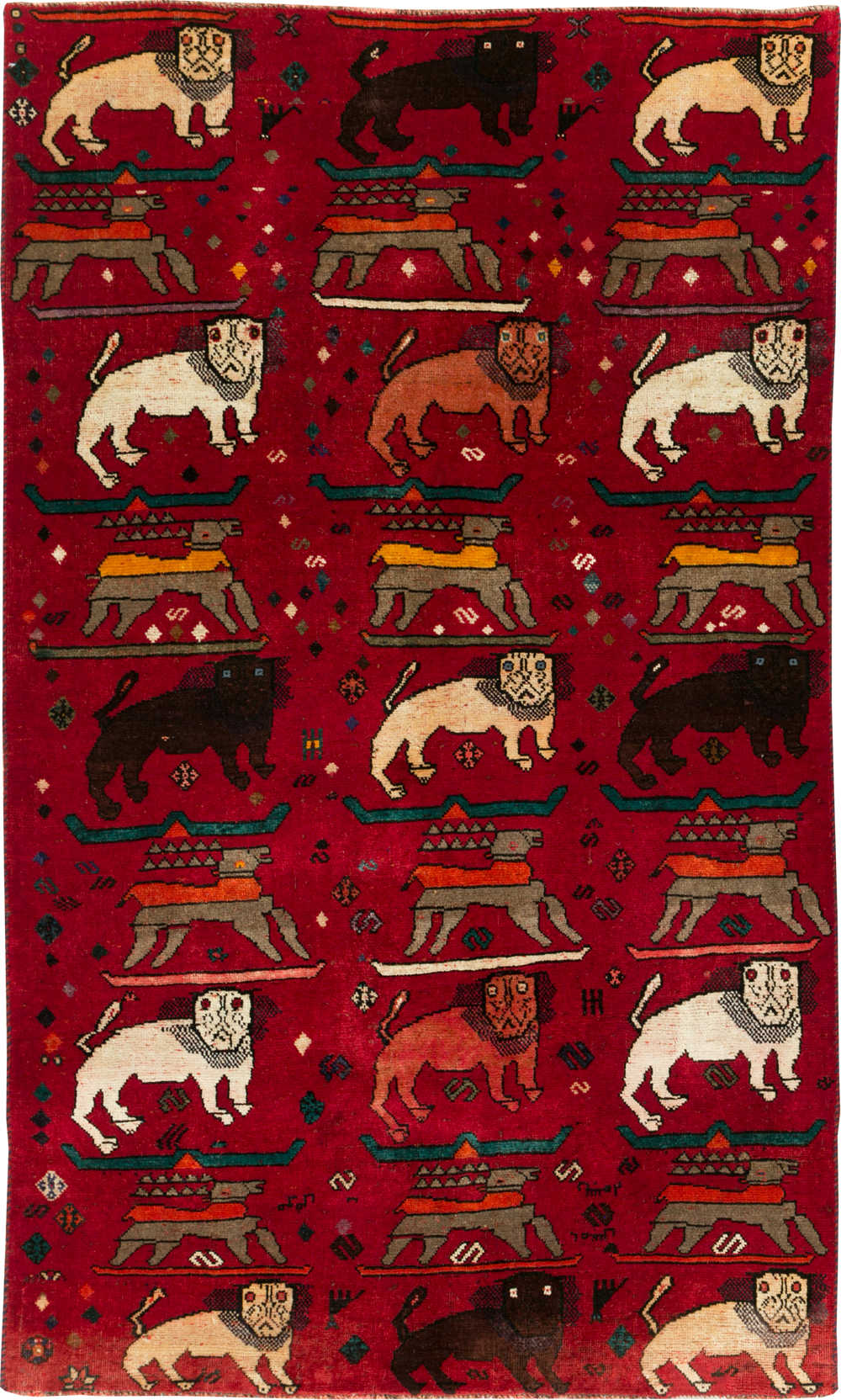 Vintage Persian Pictorial Shiraz Rug, No.31155 - Gss