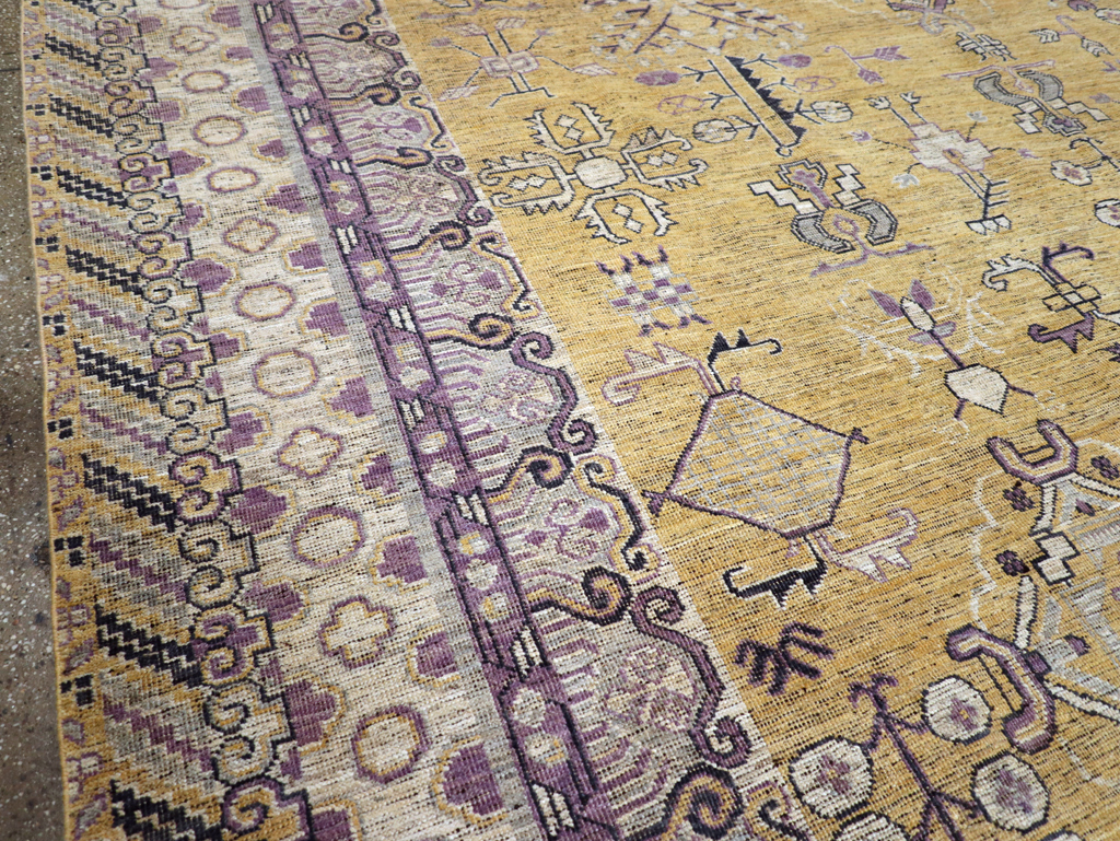 Contemporary East Turkestan Khotan Room Size Carpet, No.31159 - Gss