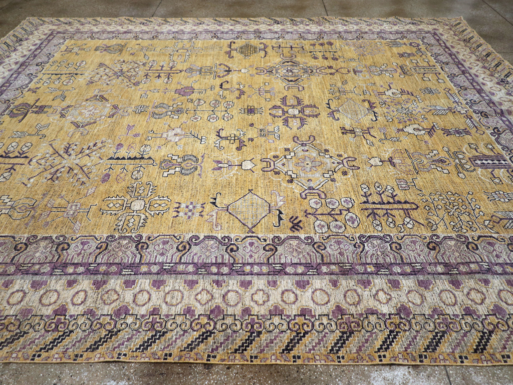 Contemporary East Turkestan Khotan Room Size Carpet, No.31159 - Gss