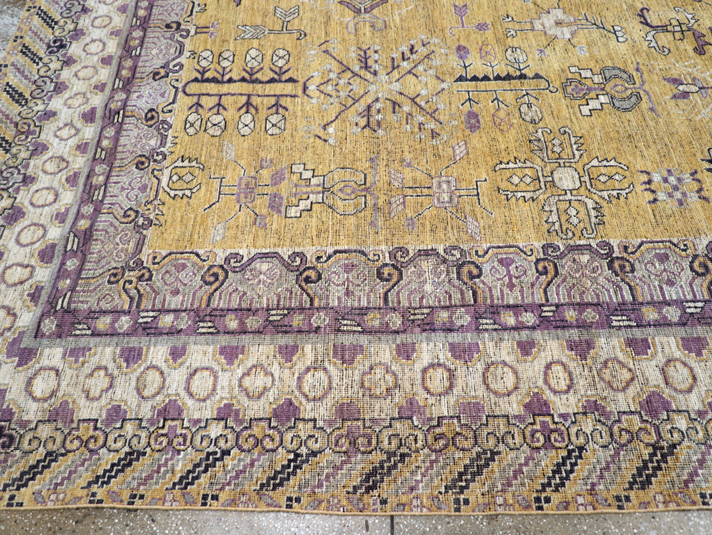 Contemporary East Turkestan Khotan Room Size Carpet, No.31159 - Gss