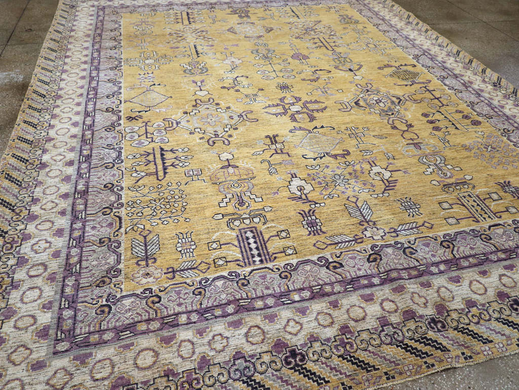 Contemporary East Turkestan Khotan Room Size Carpet, No.31159 - Gss