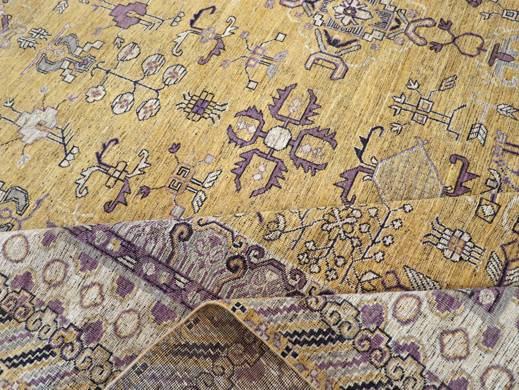 Contemporary East Turkestan Khotan Room Size Carpet, No.31159 - Gss