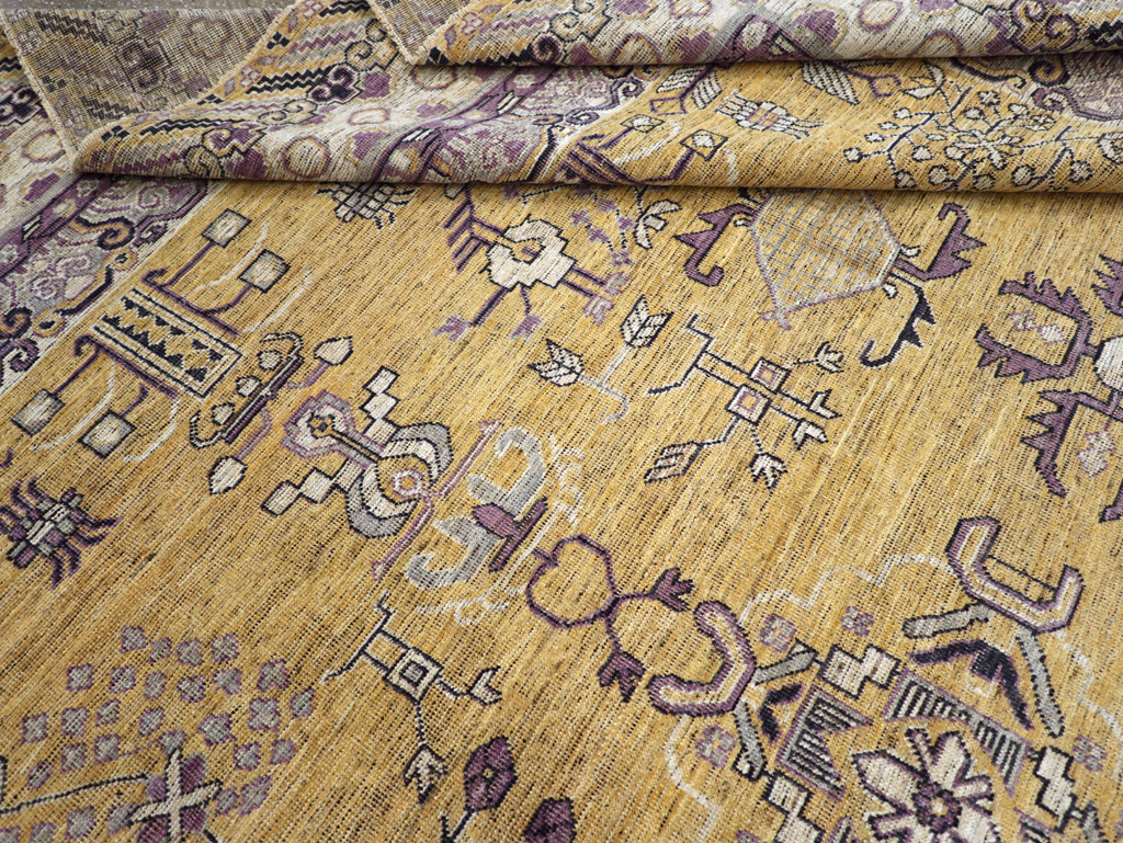 Contemporary East Turkestan Khotan Room Size Carpet, No.31159 - Gss