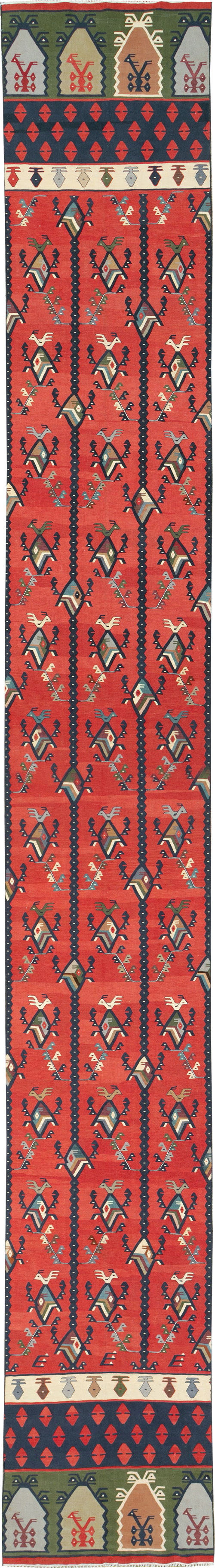 Vintage Turkish Sarkoy Kilim Long Runner, No.31169 - Gss