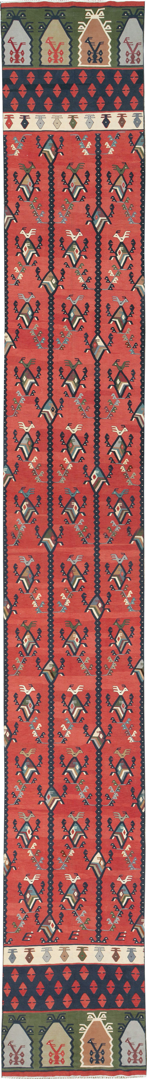 Vintage Turkish Sarkoy Kilim Long Runner, No.31169 - Gss