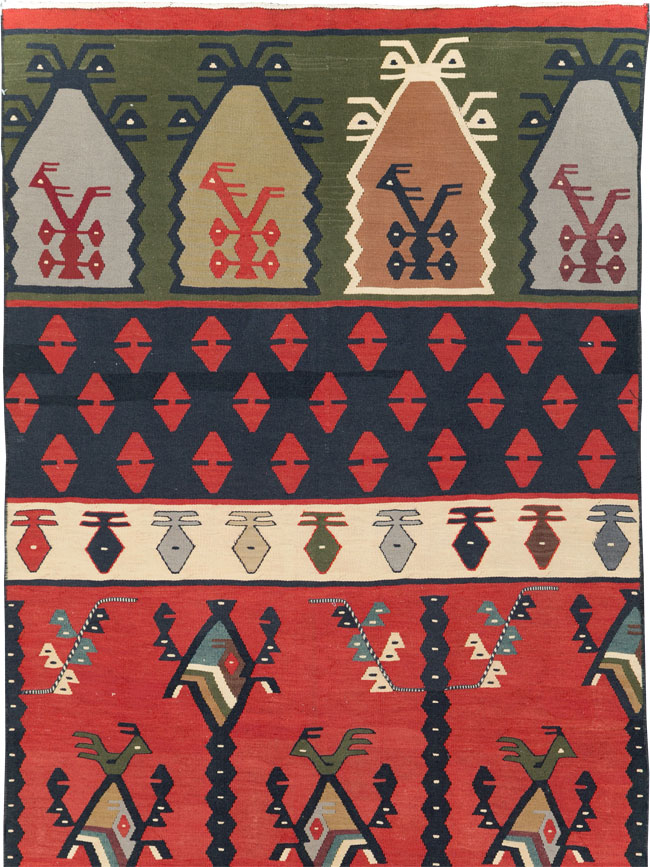 Vintage Turkish Sarkoy Kilim Long Runner, No.31169 - Gss