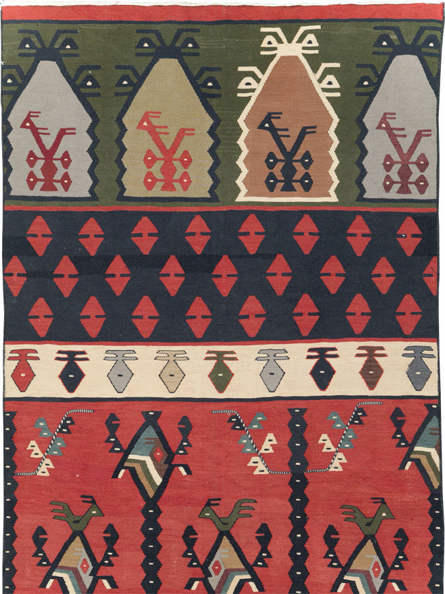 Vintage Turkish Sarkoy Kilim Long Runner, No.31169 - Gss