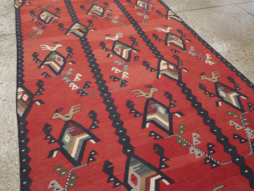 Vintage Turkish Sarkoy Kilim Long Runner, No.31169 - Gss