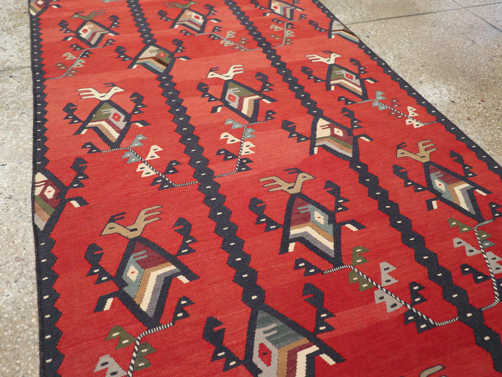 Vintage Turkish Sarkoy Kilim Long Runner, No.31169 - Gss