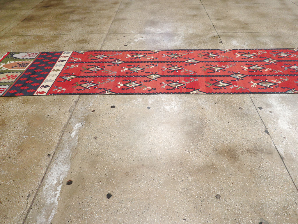 Vintage Turkish Sarkoy Kilim Long Runner, No.31169 - Gss