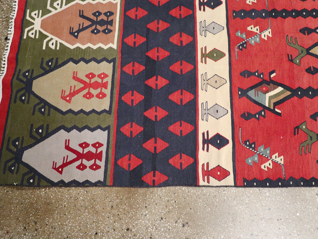 Vintage Turkish Sarkoy Kilim Long Runner, No.31169 - Gss