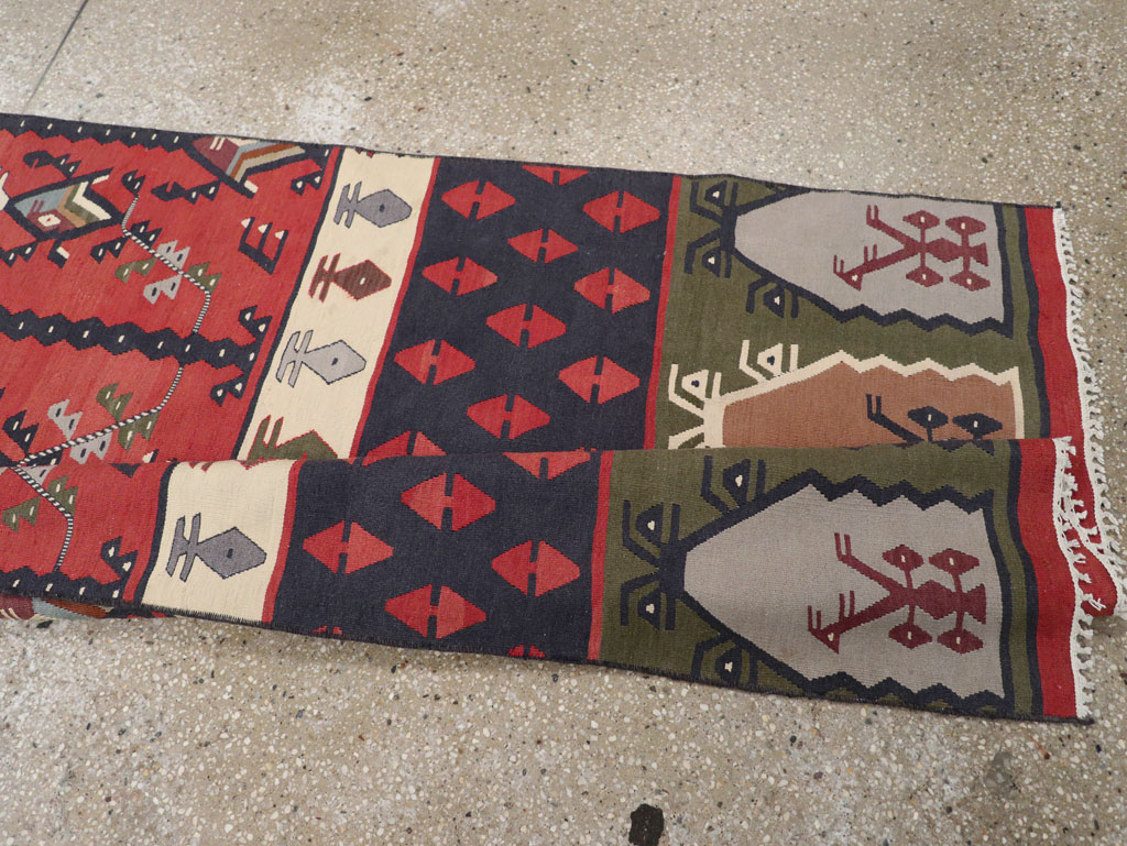 Vintage Turkish Sarkoy Kilim Long Runner, No.31169 - Gss
