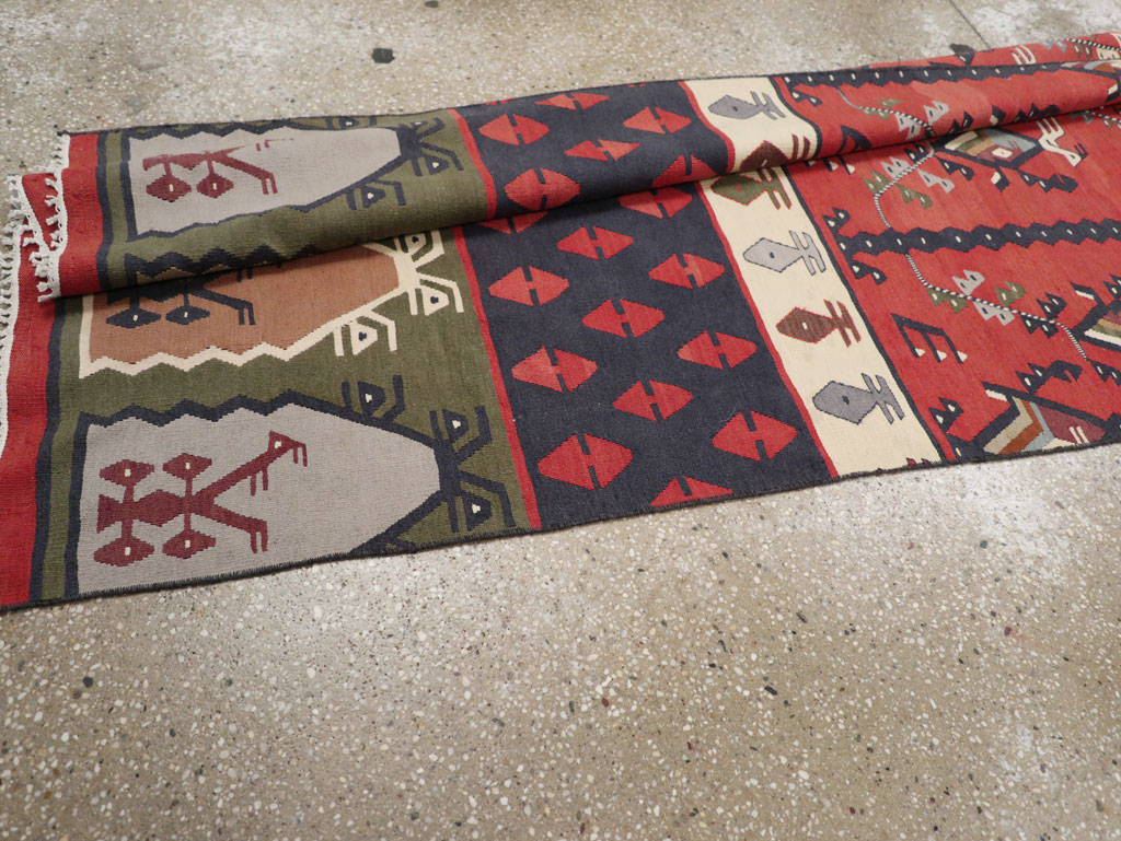 Vintage Turkish Sarkoy Kilim Long Runner, No.31169 - Gss