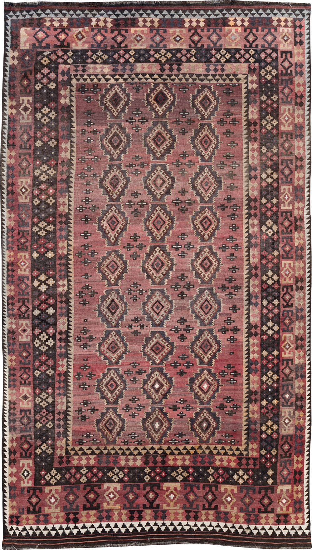Vintage Afghan Flatweave Kilim Large Room Size Carpet, No.31179 - Gss