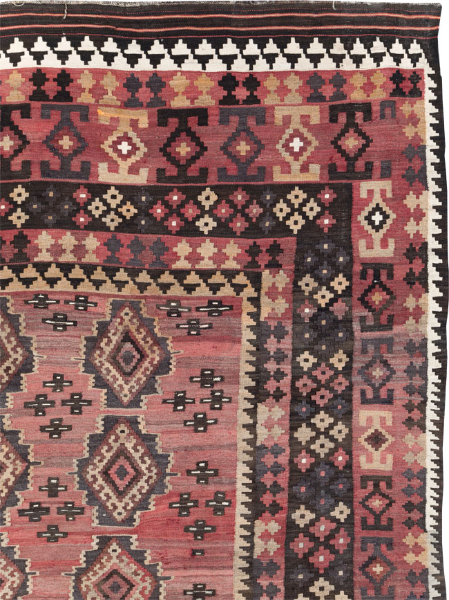 Vintage Afghan Flatweave Kilim Large Room Size Carpet, No.31179 - Gss